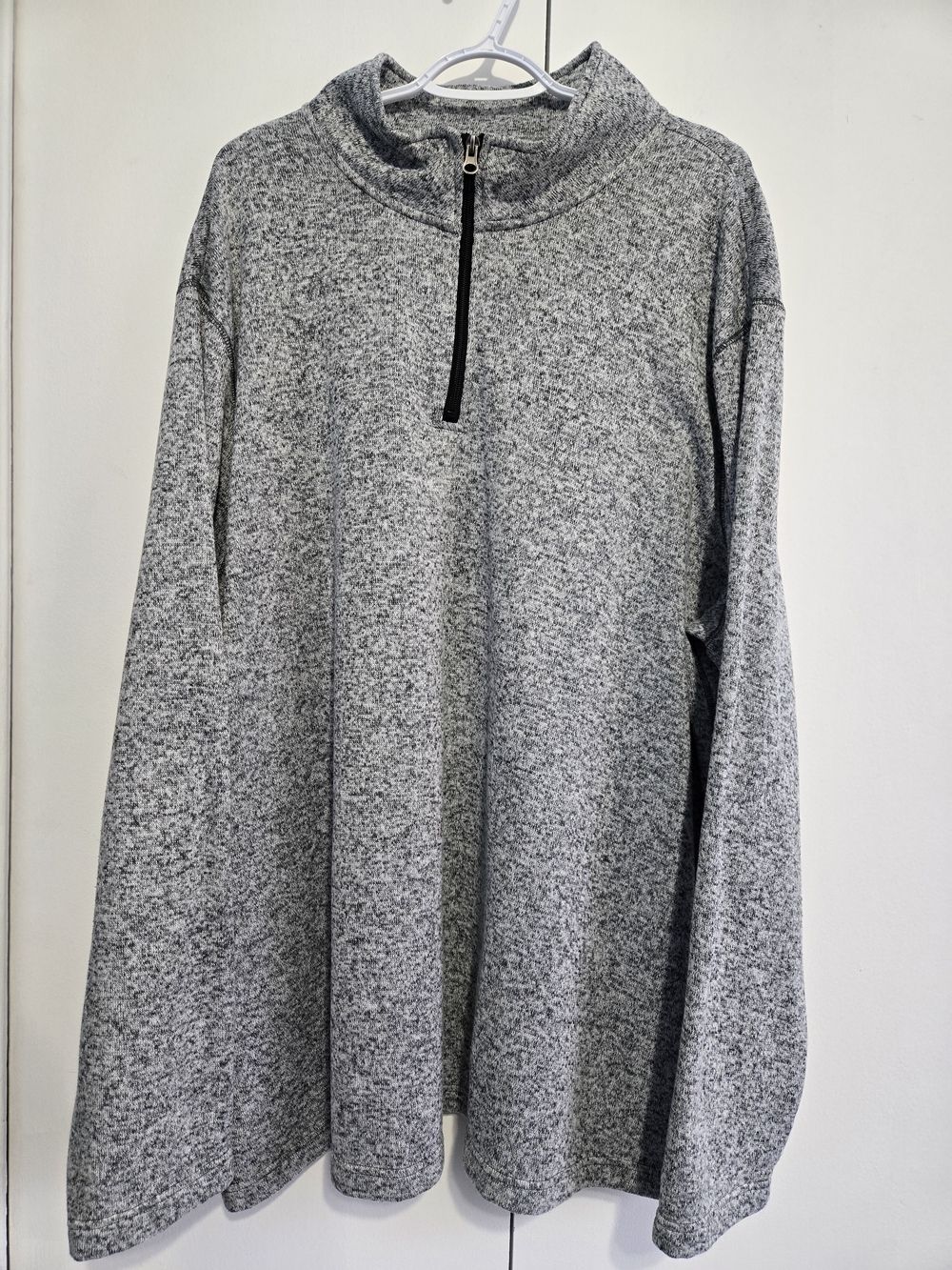 Sonoma Quarter Zip Pullover 4XB Big & Tall Gray Marled Fleece Sweatshirt Cozy